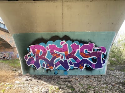 Colorful Stylewriting by REKS. This Graffiti is located in Bologna, Italy and was created in 2021.