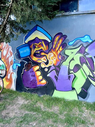 Colorful Characters by ZARK ONER. This Graffiti is located in Milan, Italy and was created in 2023.