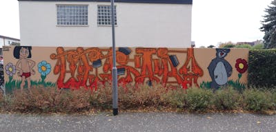 Colorful Stylewriting by CesarOne.SNC. This Graffiti is located in Frankfurt am Main, Germany and was created in 2018. This Graffiti can be described as Stylewriting, Characters and Commission.