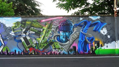 Colorful Stylewriting by PLET. This Graffiti is located in Milan, Italy and was created in 2022. This Graffiti can be described as Stylewriting, Characters, Murals and 3D.