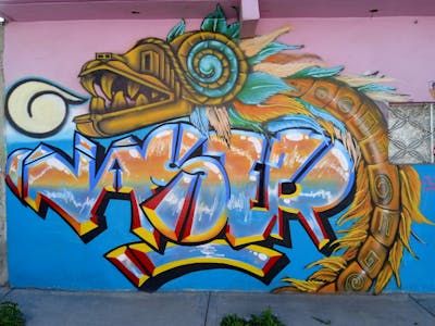 Colorful Stylewriting by NASER. This Graffiti is located in CDMX, Mexico and was created in 2021. This Graffiti can be described as Stylewriting and Characters.