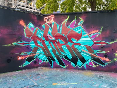 Colorful Stylewriting by Shibe and Chef Shibe. This Graffiti is located in London, United Kingdom and was created in 2022. This Graffiti can be described as Stylewriting and Wall of Fame.