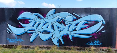 Light Blue and Grey Stylewriting by Utopia. This Graffiti is located in Germany and was created in 2022. This Graffiti can be described as Stylewriting and Wall of Fame.