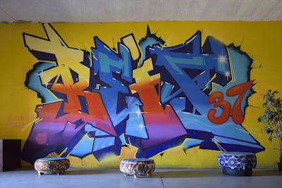 Blue and Colorful Stylewriting by Bief37. This Graffiti is located in Gqeberha, South Africa and was created in 2021. This Graffiti can be described as Stylewriting and Commission.
