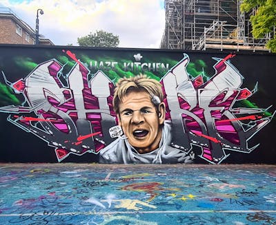 Colorful and Grey Stylewriting by Wiem and Shibe. This Graffiti is located in London, United Kingdom and was created in 2022. This Graffiti can be described as Stylewriting, Characters and Wall of Fame.