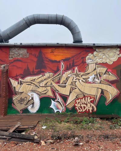 Red and Green and Beige Stylewriting by SHAKE and PND. This Graffiti is located in Germany and was created in 2022.