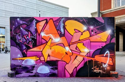 Colorful Stylewriting by pay, mark126, team vapour trails and bad company. This Graffiti is located in Weimar, Germany and was created in 2021.