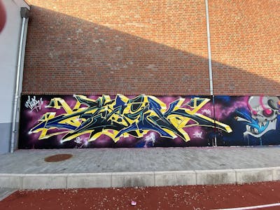 Colorful Stylewriting by Abik. This Graffiti is located in Lüneburg, Germany and was created in 2021. This Graffiti can be described as Stylewriting and Characters.
