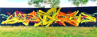 Yellow and Orange and Black Stylewriting by angst. This Graffiti is located in HALLE, Germany and was created in 2023. This Graffiti can be described as Stylewriting, 3D and Wall of Fame.