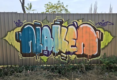 Colorful Stylewriting by Naked. This Graffiti is located in Budapest, Hungary and was created in 2022.