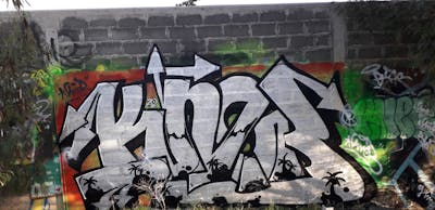 Chrome and Black Stylewriting by KNEB. This Graffiti is located in Cyprus and was created in 2020.
