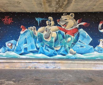 Light Blue and Blue Stylewriting by Abys and scaf. This Graffiti is located in SLIEMA, Malta and was created in 2017. This Graffiti can be described as Stylewriting, Characters and Special.
