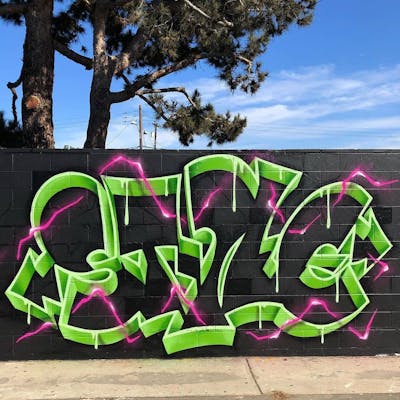 Light Green and Colorful Stylewriting by Style. This Graffiti is located in San Diego, United States and was created in 2019. This Graffiti can be described as Stylewriting and 3D.