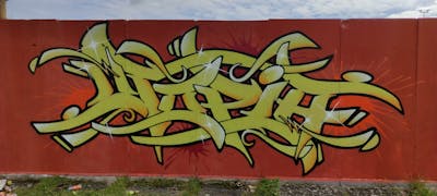 Beige and Red Stylewriting by Utopia. This Graffiti is located in Germany and was created in 2021.
