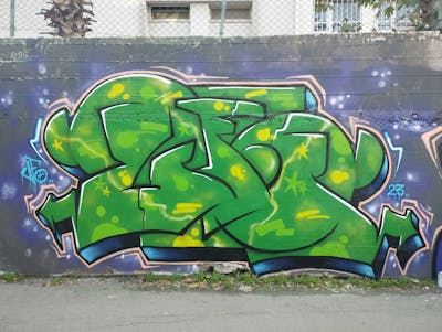 Light Green Stylewriting by Ufo. This Graffiti is located in Antalya, Turkey and was created in 2023. This Graffiti can be described as Stylewriting and Wall of Fame.