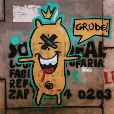 Colorful Characters by Grude. This Graffiti is located in salvador, Brazil and was created in 2021.