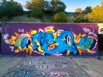 Colorful Stylewriting by Jibo. This Graffiti is located in Ibiza, Spain and was created in 2021.