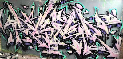 Coralle and Violet Stylewriting by Kuhr. This Graffiti is located in United States and was created in 2023.