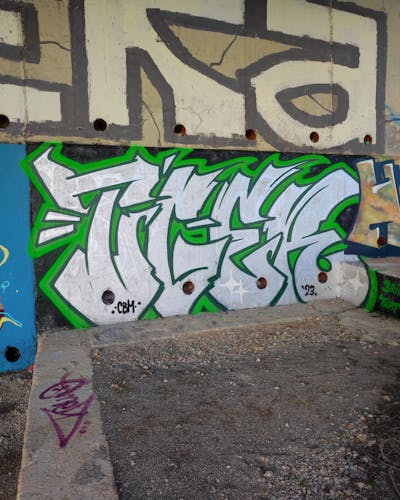 Light Green and Chrome Stylewriting by Tiger. This Graffiti is located in Rijeka, Croatia and was created in 2023. This Graffiti can be described as Stylewriting and Abandoned.