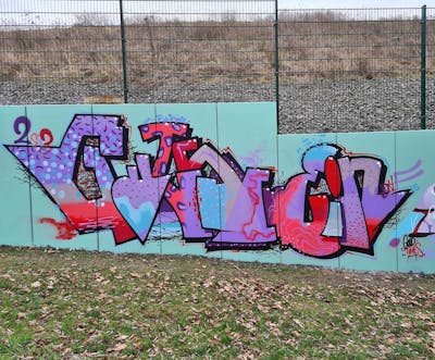 Violet and Red and Light Blue Stylewriting by Gauner. This Graffiti is located in Germany and was created in 2023.