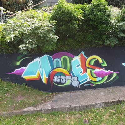 Colorful Stylewriting by Moes. This Graffiti is located in Germany and was created in 2021. This Graffiti can be described as Stylewriting and Futuristic.