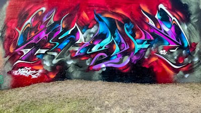 Colorful and Red and Grey Stylewriting by SNUZ. This Graffiti is located in LISBON, Portugal and was created in 2023.