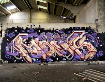 Colorful Stylewriting by MONK. This Graffiti is located in LISBON, Portugal and was created in 2019. This Graffiti can be described as Stylewriting, Futuristic and Abandoned.