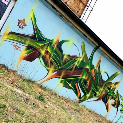 Light Green and Green Stylewriting by angst. This Graffiti is located in Germany and was created in 2024. This Graffiti can be described as Stylewriting and 3D.