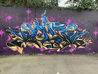 Colorful Stylewriting by Someone and Atelier wandART. This Graffiti is located in Basel, Switzerland and was created in 2022. This Graffiti can be described as Stylewriting and Wall of Fame.
