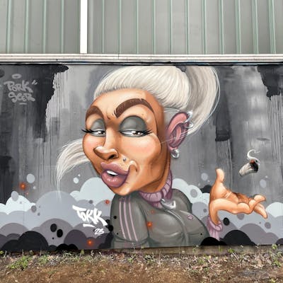Grey and Brown Characters by Tokk. This Graffiti is located in Germany and was created in 2023.