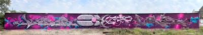 Coralle and Light Blue Stylewriting by Hülpman, OST, PÜTK, mobar, Köter and urine. This Graffiti is located in Delitzsch, Germany and was created in 2022. This Graffiti can be described as Stylewriting and Characters.