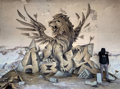 Grey and Beige Stylewriting by Abys. This Graffiti is located in France and was created in 2019. This Graffiti can be described as Stylewriting, Characters and 3D.