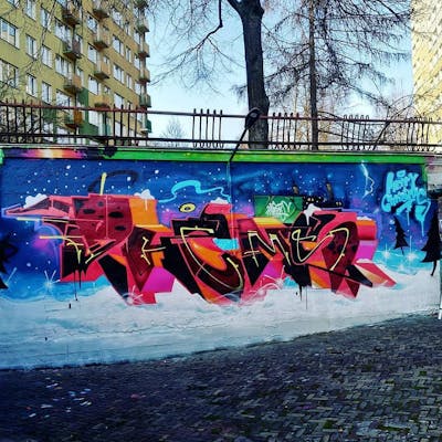 Colorful Stylewriting by Fems173 and fems. This Graffiti is located in Lubin, Poland and was created in 2019. This Graffiti can be described as Stylewriting.