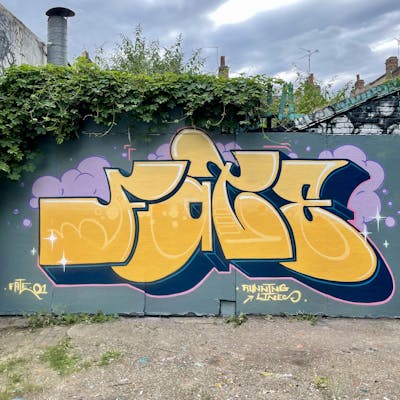 Orange and Blue Stylewriting by Fate.01. This Graffiti is located in London, United Kingdom and was created in 2022.