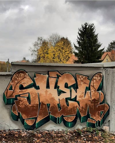 Brown and Beige Stylewriting by the Buddys and Büro21. This Graffiti is located in Strausberg, Germany and was created in 2021.