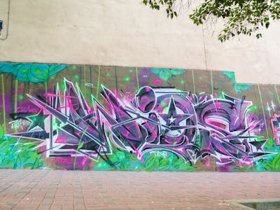 Violet and Colorful Stylewriting by Wios. This Graffiti is located in Spain and was created in 2023.