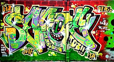 Colorful Stylewriting by Sefoe and OST. This Graffiti is located in Hamburg, Germany and was created in 2012. This Graffiti can be described as Stylewriting and Characters.