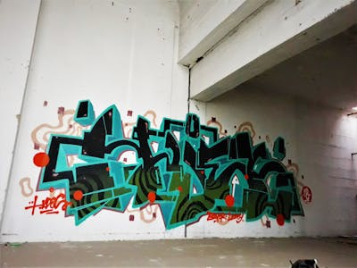 Cyan and Black Stylewriting by Hades. This Graffiti is located in Sarajevo, Bosnia and Herzegovina and was created in 2018. This Graffiti can be described as Stylewriting and Abandoned.