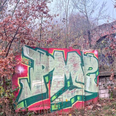 Cyan and Red Stylewriting by ZICK and PMZ CREW. This Graffiti is located in Varel, Germany and was created in 2022. This Graffiti can be described as Stylewriting and Abandoned.