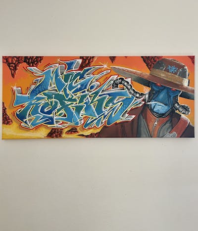 Colorful and Orange Canvas by MicRoFiks, Fiks and Rofiks. This Graffiti is located in Germany and was created in 2022. This Graffiti can be described as Canvas, Characters and Stylewriting.