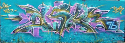 Cyan and Colorful Stylewriting by Aser. This Graffiti is located in Leipzig, Germany and was created in 2022. This Graffiti can be described as Stylewriting and Wall of Fame.