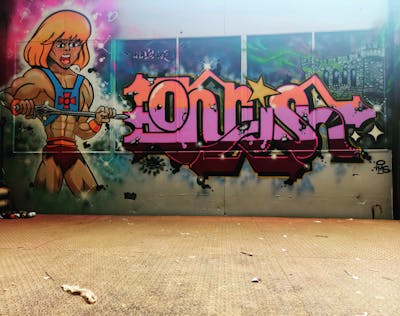 Colorful Characters by Onrush73. This Graffiti is located in S-Hertogenbosch, Netherlands and was created in 2023. This Graffiti can be described as Characters, Stylewriting and Abandoned.