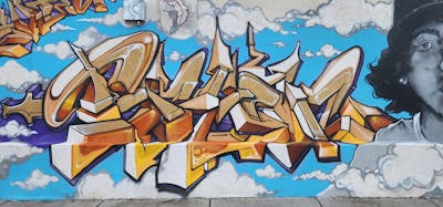 Beige and Colorful Stylewriting by Chew. This Graffiti is located in United States and was created in 2024.