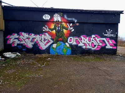 Chrome and Colorful Stylewriting by Onrush73 and morondoa. This Graffiti is located in Denbosch, Netherlands and was created in 2023. This Graffiti can be described as Stylewriting and Characters.