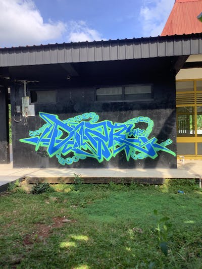 Light Blue and Light Green Stylewriting by Danzerten. This Graffiti is located in Pekalongan, Indonesia and was created in 2024.