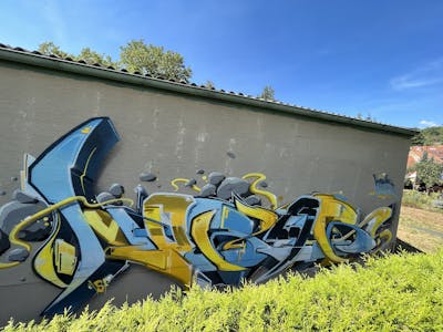 Light Blue and Yellow Stylewriting by mobar. This Graffiti is located in Waldaschaff, Germany and was created in 2022.