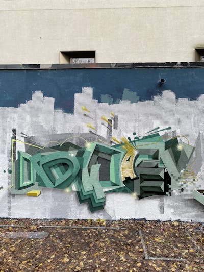Cyan and Grey Stylewriting by DKAY. This Graffiti is located in Berlin, Germany and was created in 2024.