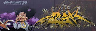 Colorful Stylewriting by Abik and stereo heat. This Graffiti is located in Hamburg, Germany and was created in 2022. This Graffiti can be described as Stylewriting, Characters and Wall of Fame.