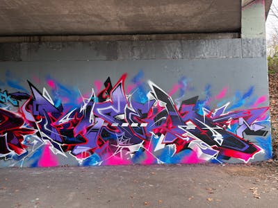 Violet and Colorful Stylewriting by omseg. This Graffiti is located in Freiburg, Germany and was created in 2023.