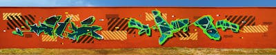 Colorful Stylewriting by Malz, Darm and DRMLZ. This Graffiti is located in Dessau, Germany and was created in 2019. This Graffiti can be described as Stylewriting and Wall of Fame.